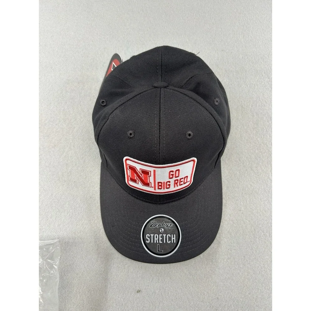NWT Zephyr Nebraska Huskers NCAA  Go Big Red Stretch Large Hat Cap